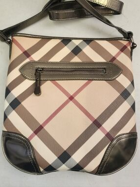 Authentic Nova Check Canvas Burberry Crossbody Shoulder Bag With COA